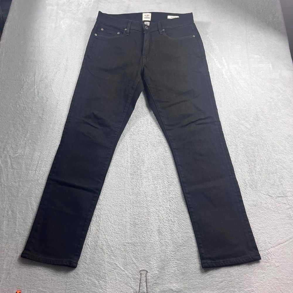 Flint and Tinder Slim Fit Black Jeans Mens 32x30 Made in USA Denim Pants